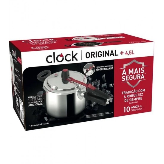 Panela De Pressão 4,5L Clock Original+ Fechamento Interno   